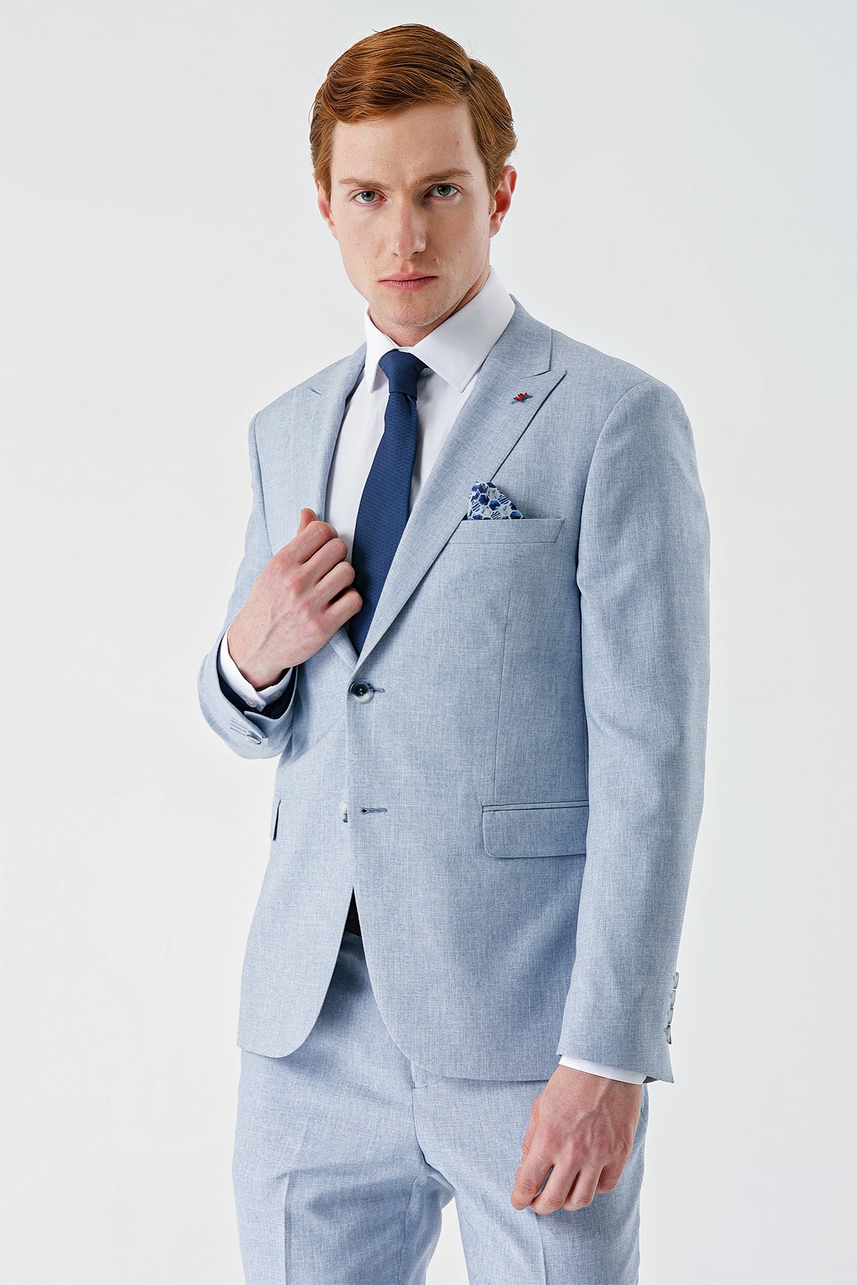 Slim-Fit Suit Light Blue