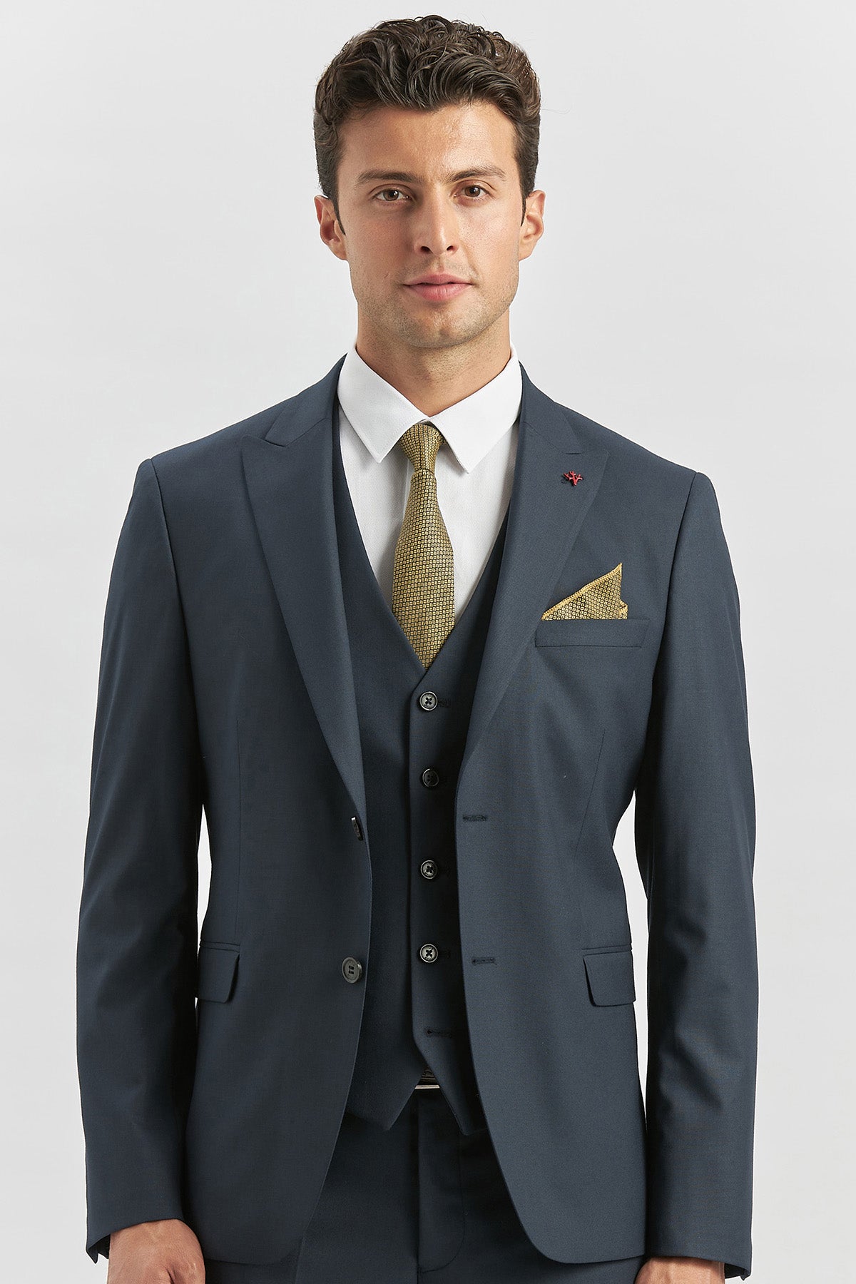 Slim-Fit Vest Suit - Dark Navy