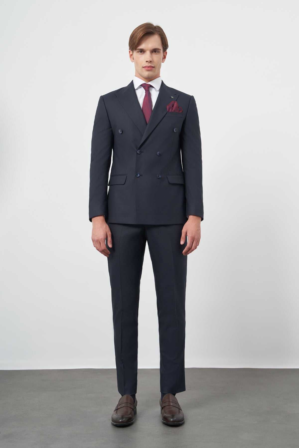 Dark Navy Slim-Fit Double Breasted Suit