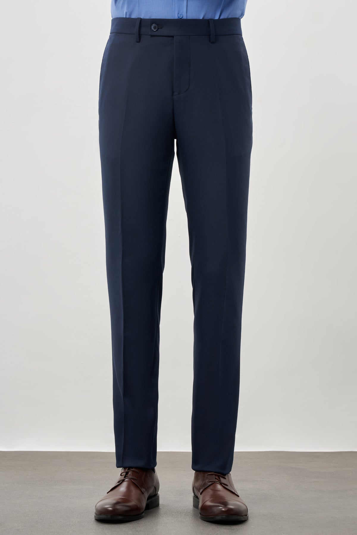 Slim-Fit Classic Pants - Navy Blue