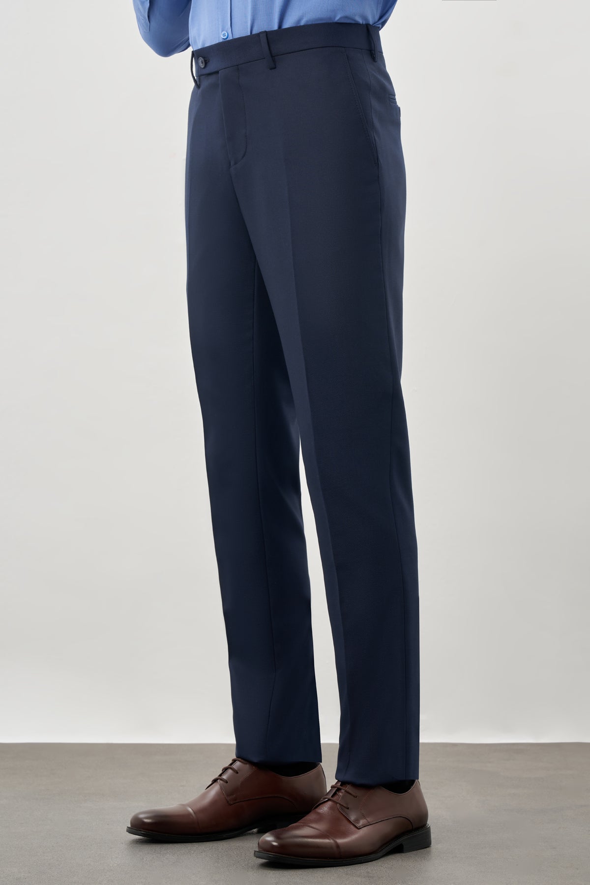 Slim-Fit Classic Pants - Navy Blue