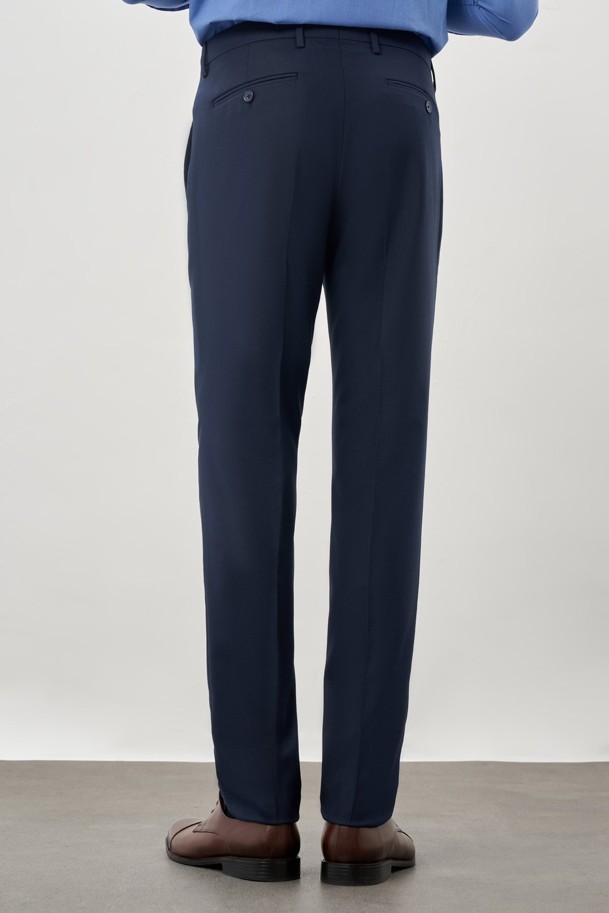 Slim-Fit Classic Pants - Navy Blue