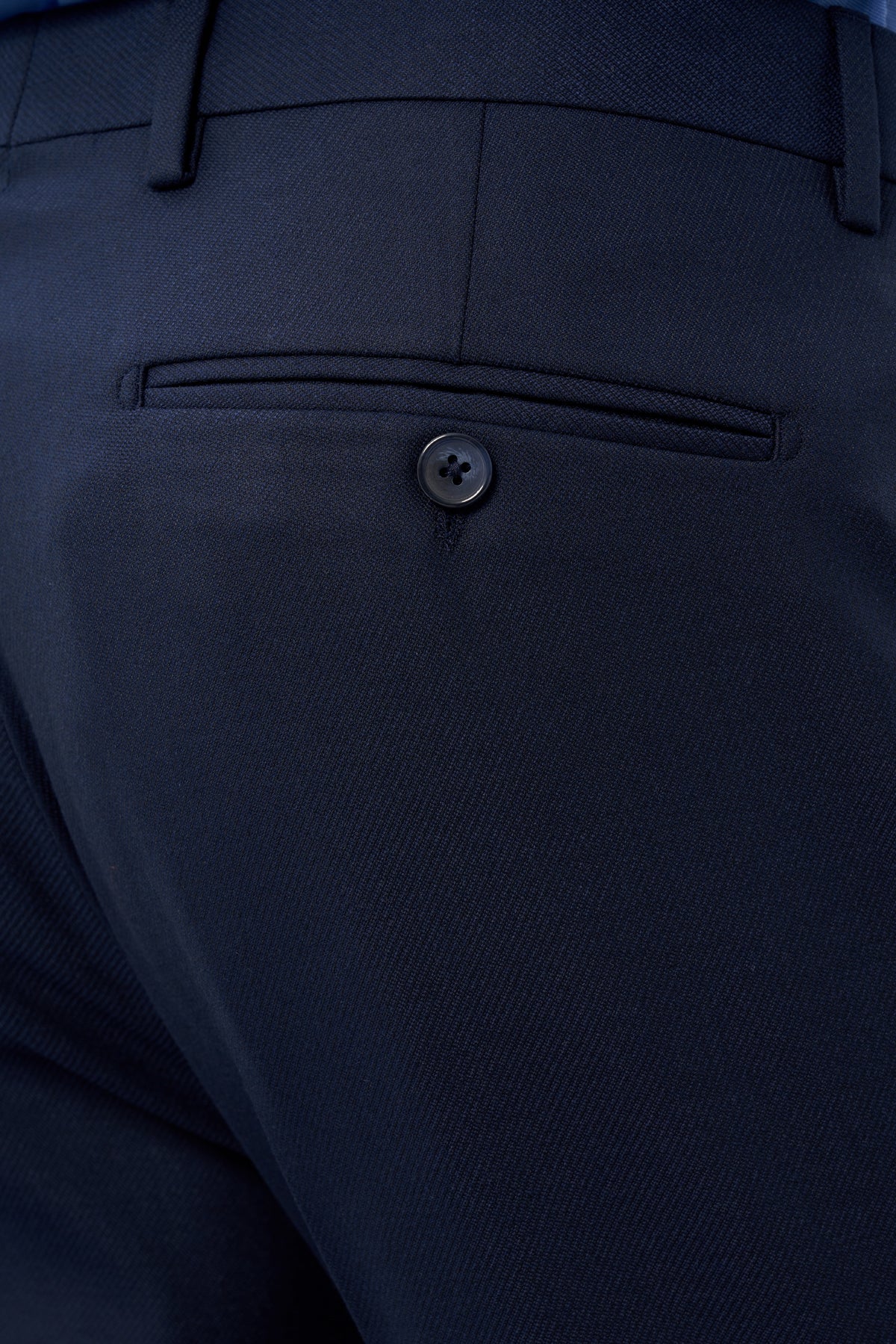 Slim-Fit Classic Pants - Navy Blue