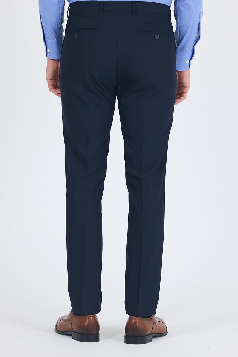 Slim-Fit Classic Pants - Navy Blue