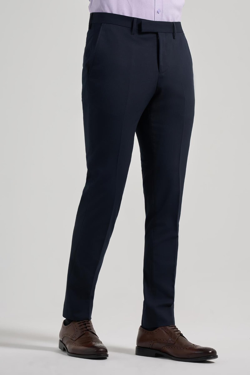 Slim-Fit Classic Pants - Navy Blue
