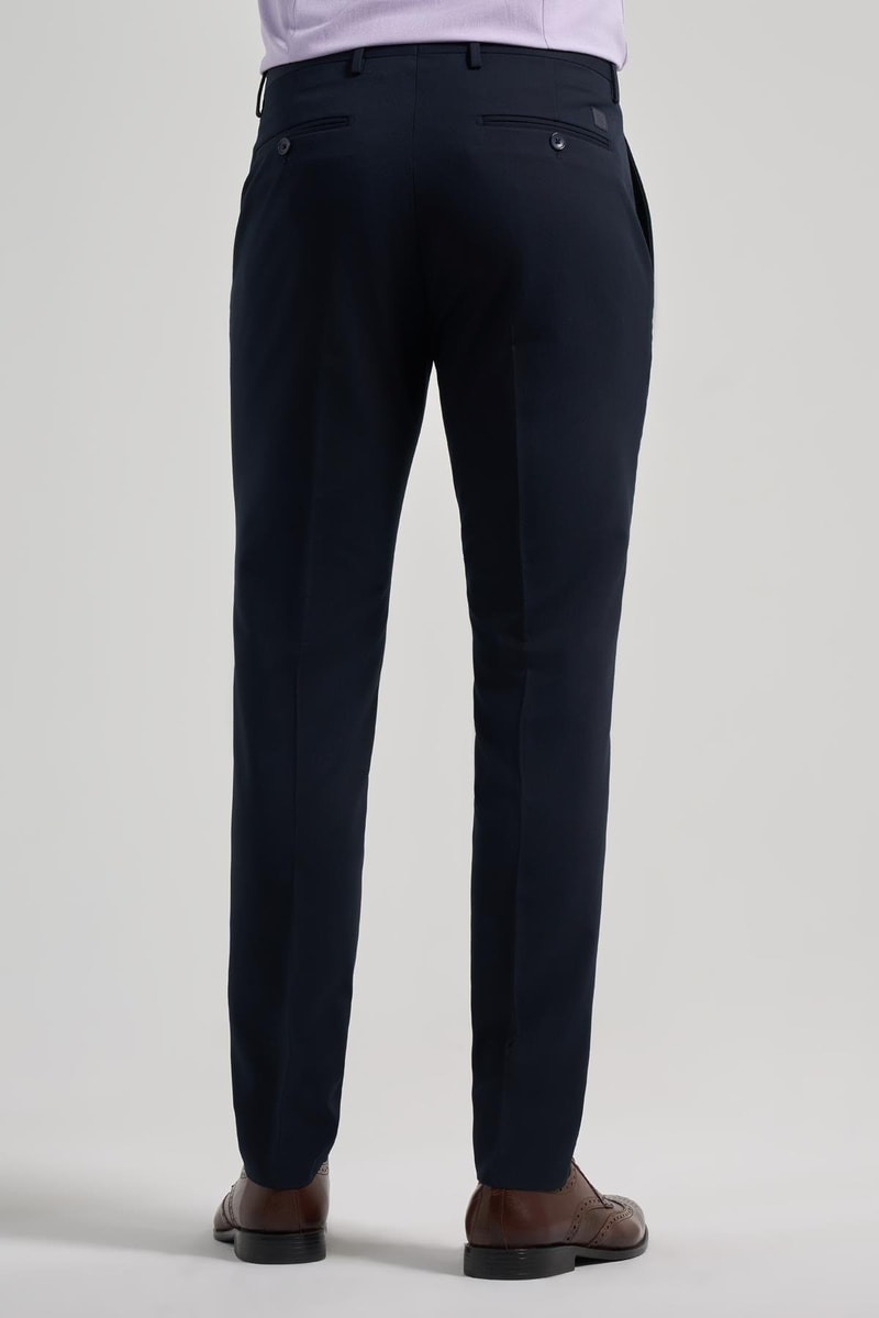 Slim-Fit Classic Pants - Navy Blue