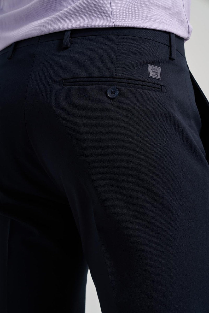 Slim-Fit Classic Pants - Navy Blue