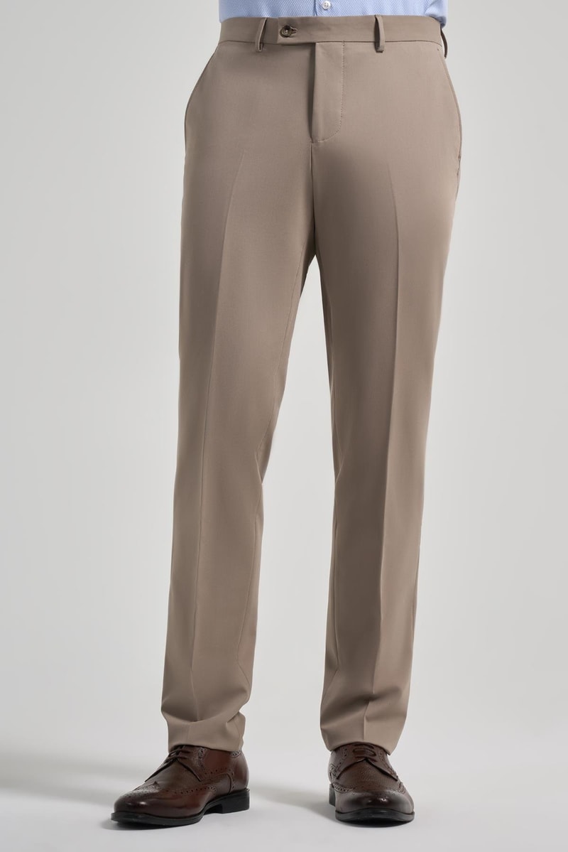 Comfort-Fit Classic Pants - Brown