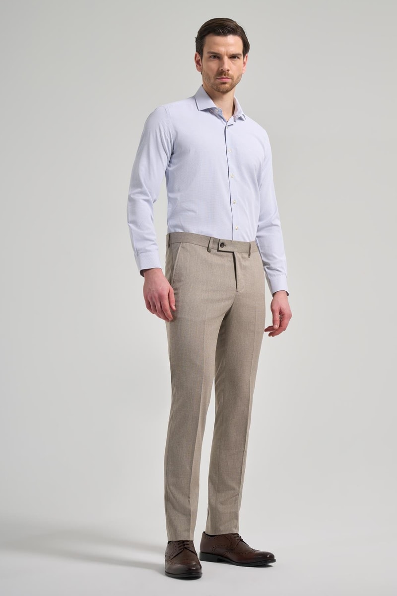 Slim-Fit Classic Pants - Beige