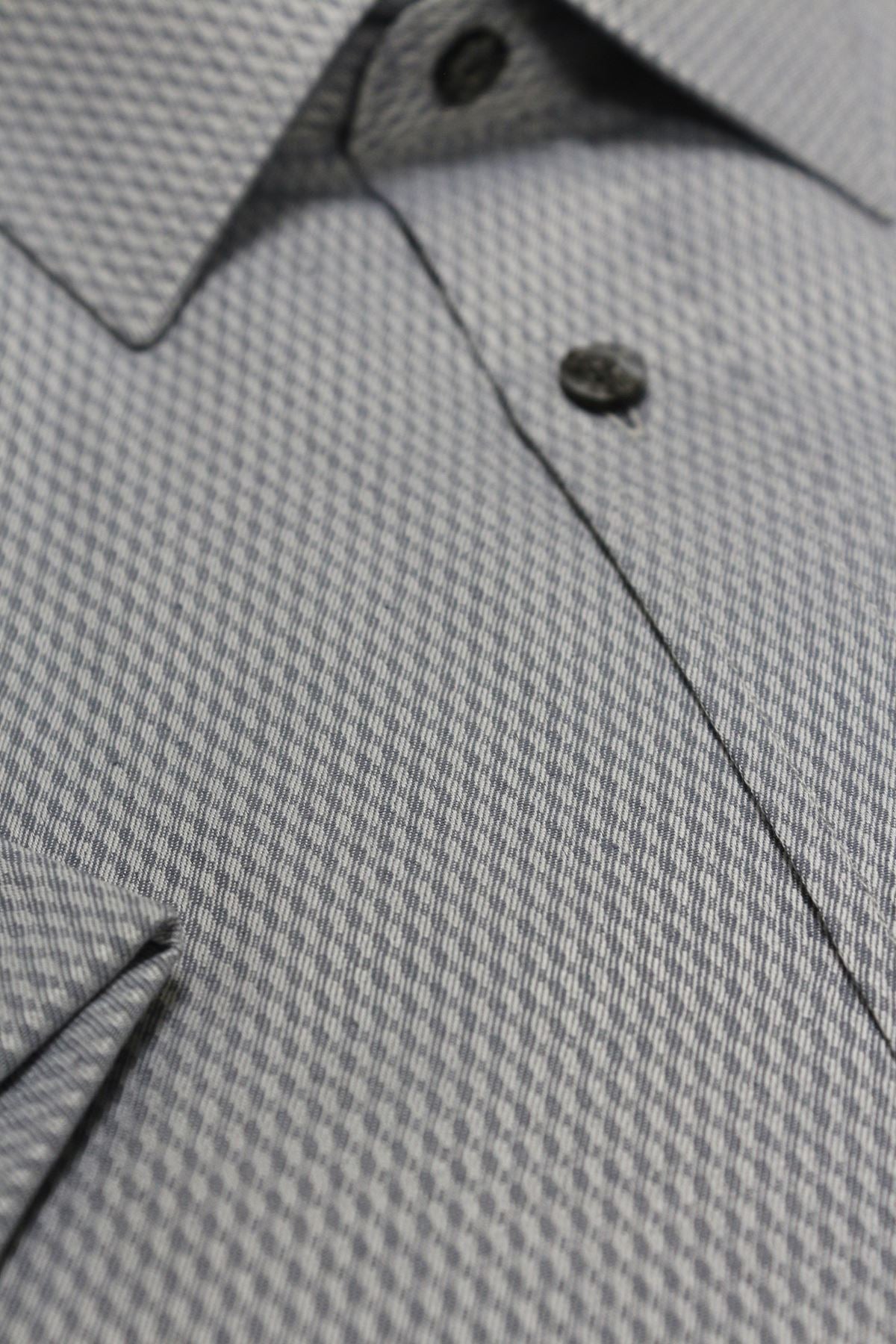Slim-Fit Textured Classic Shirt - Grey