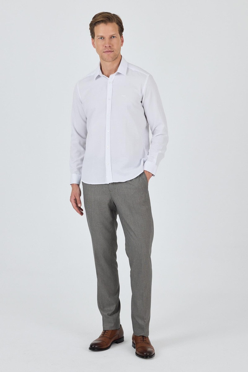 Slim-Fit Classic Shirt - White