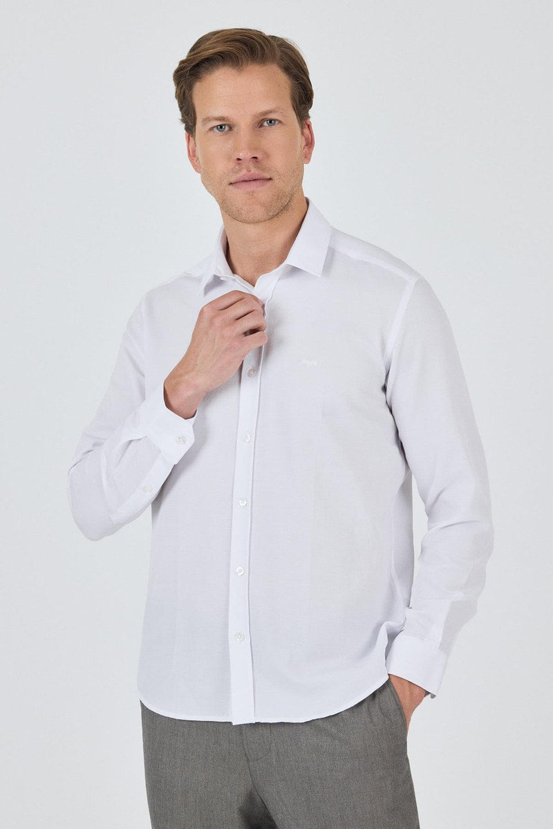 Slim-Fit Classic Shirt - White