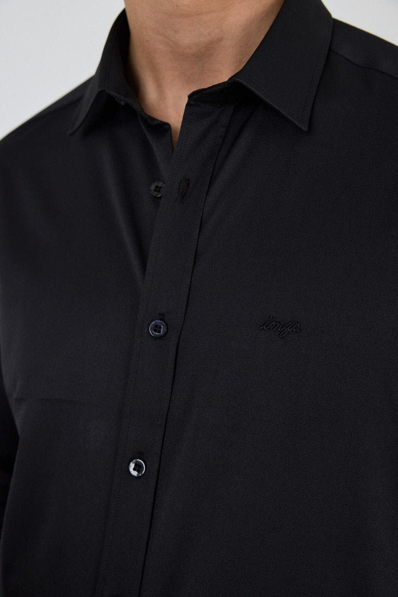 Slim-Fit Classic Shirt - Black