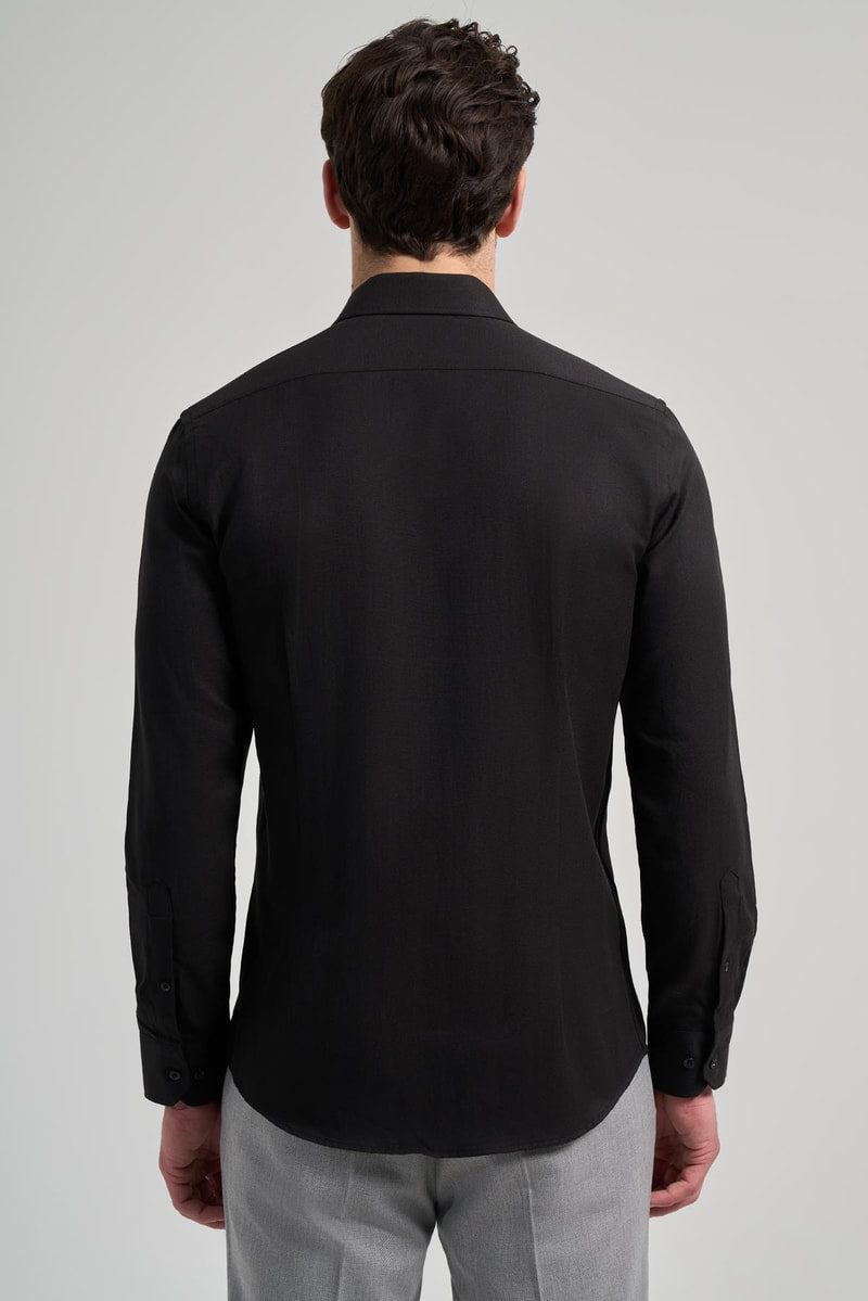 Slim-Fit Classic Shirt - Black