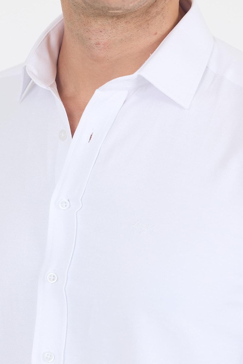 Slim-Fit Classic Shirt - White
