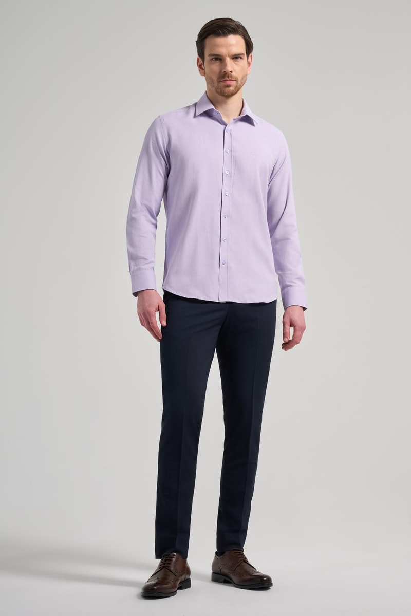 Slim-Fit Classic Shirt - Purple