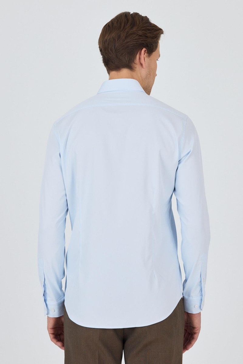 Slim-Fit Classic Water Resistant Shirt - Light Blue