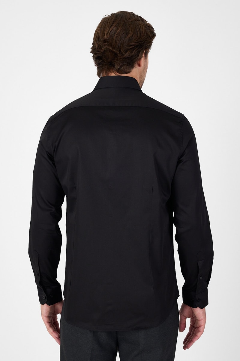 Slim-Fit Premium Classic Shirt - Black