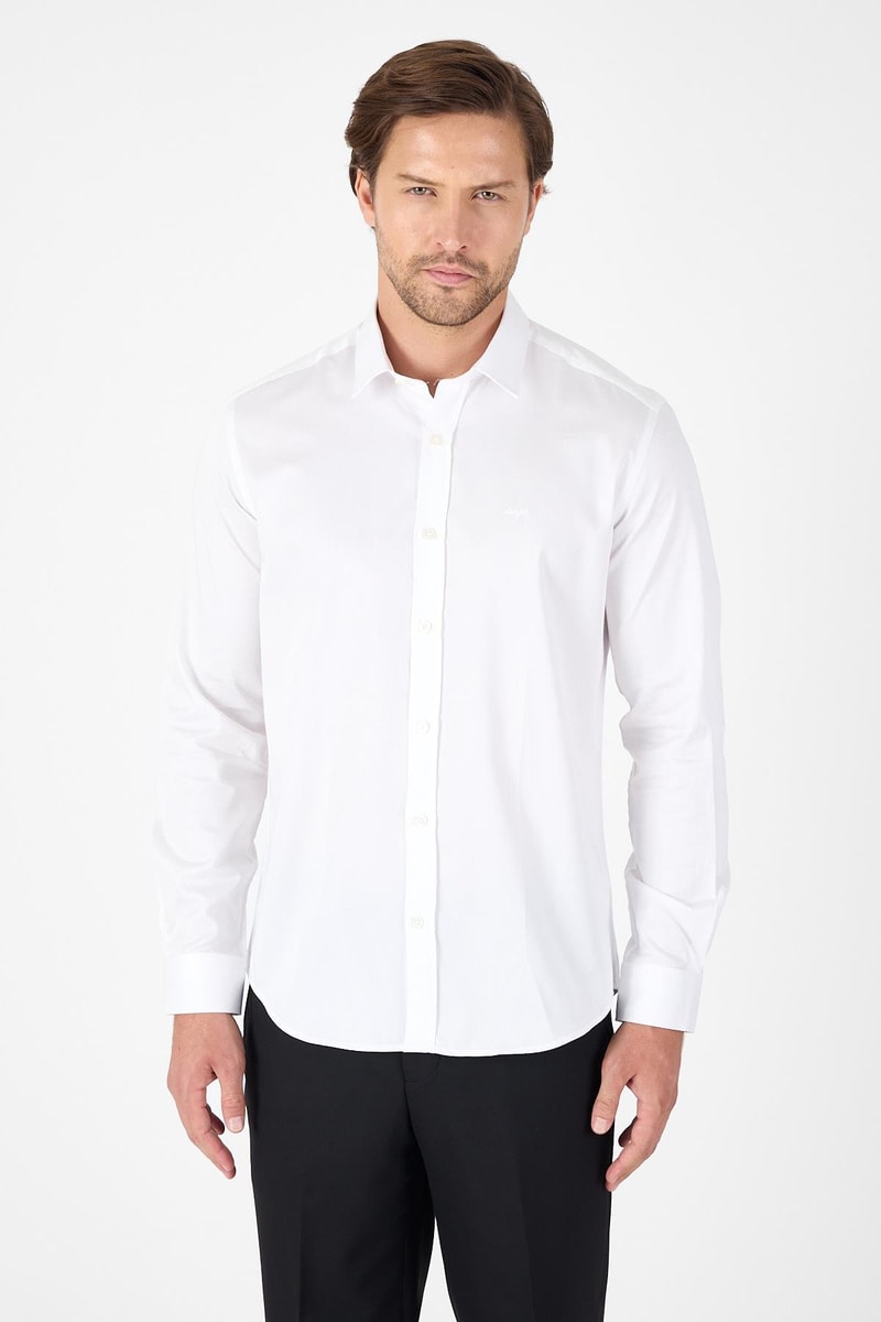 Slim-Fit Premium Classic Shirt - White