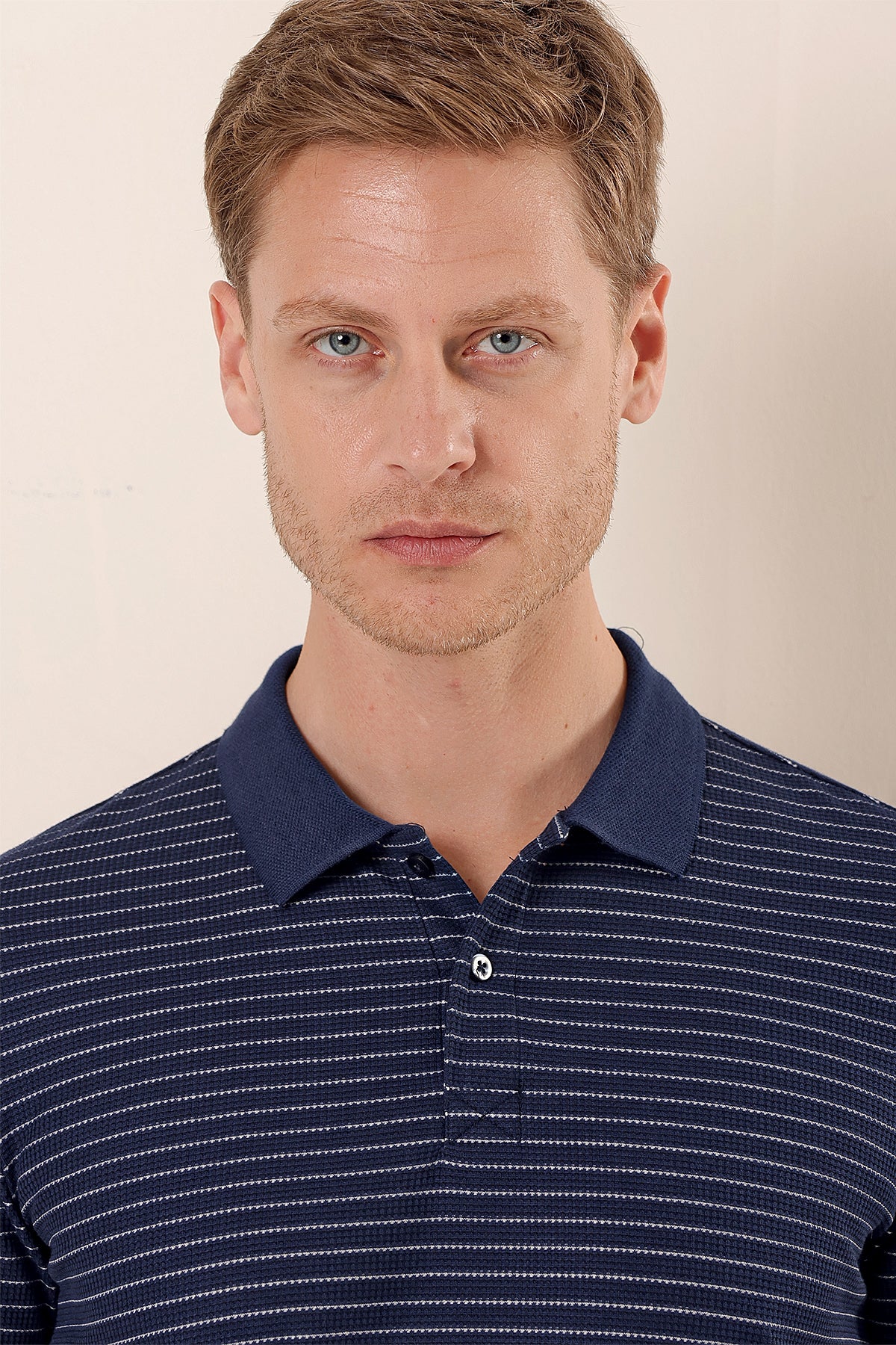 Slim-Fit Striped Polo Shirt - Navy