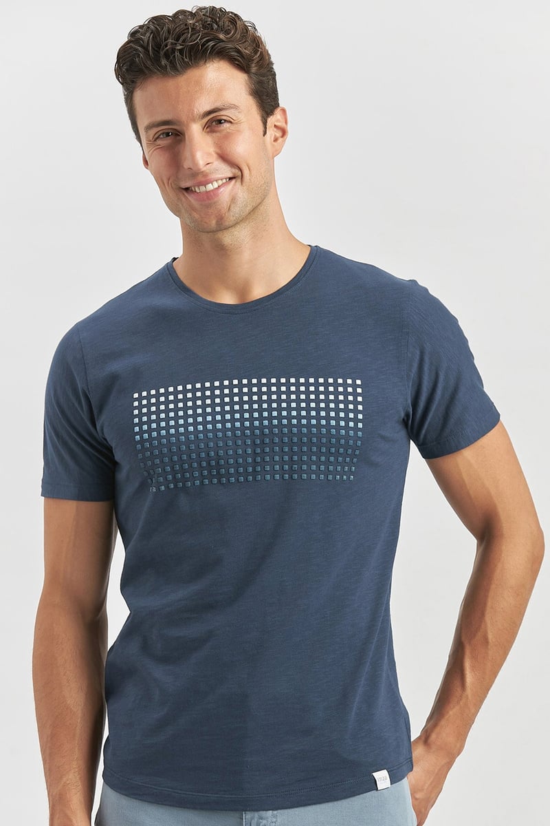 Slim-Fit Printed T-shirt - Navy