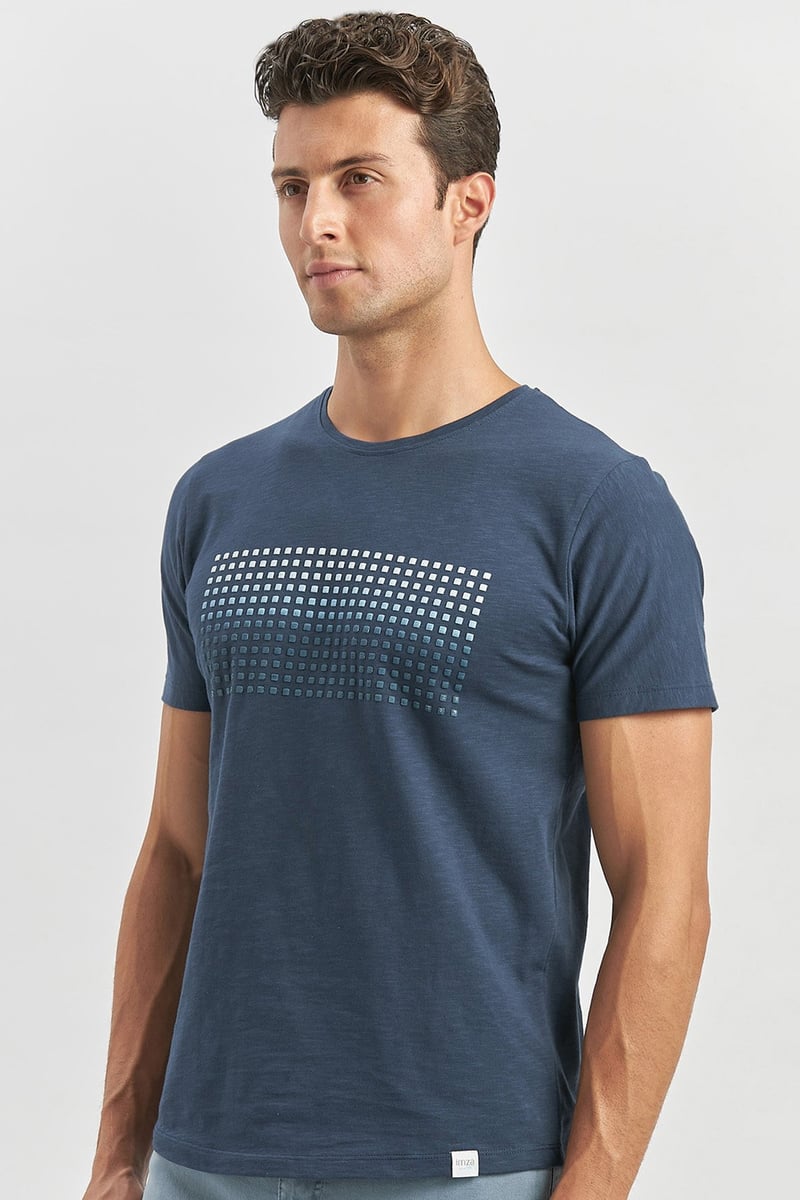 Slim-Fit Printed T-shirt - Navy