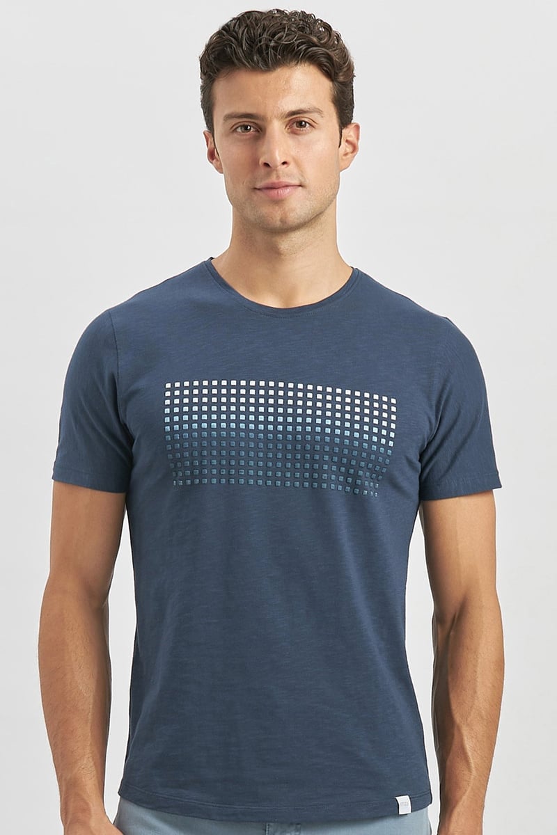 Slim-Fit Printed T-shirt - Navy