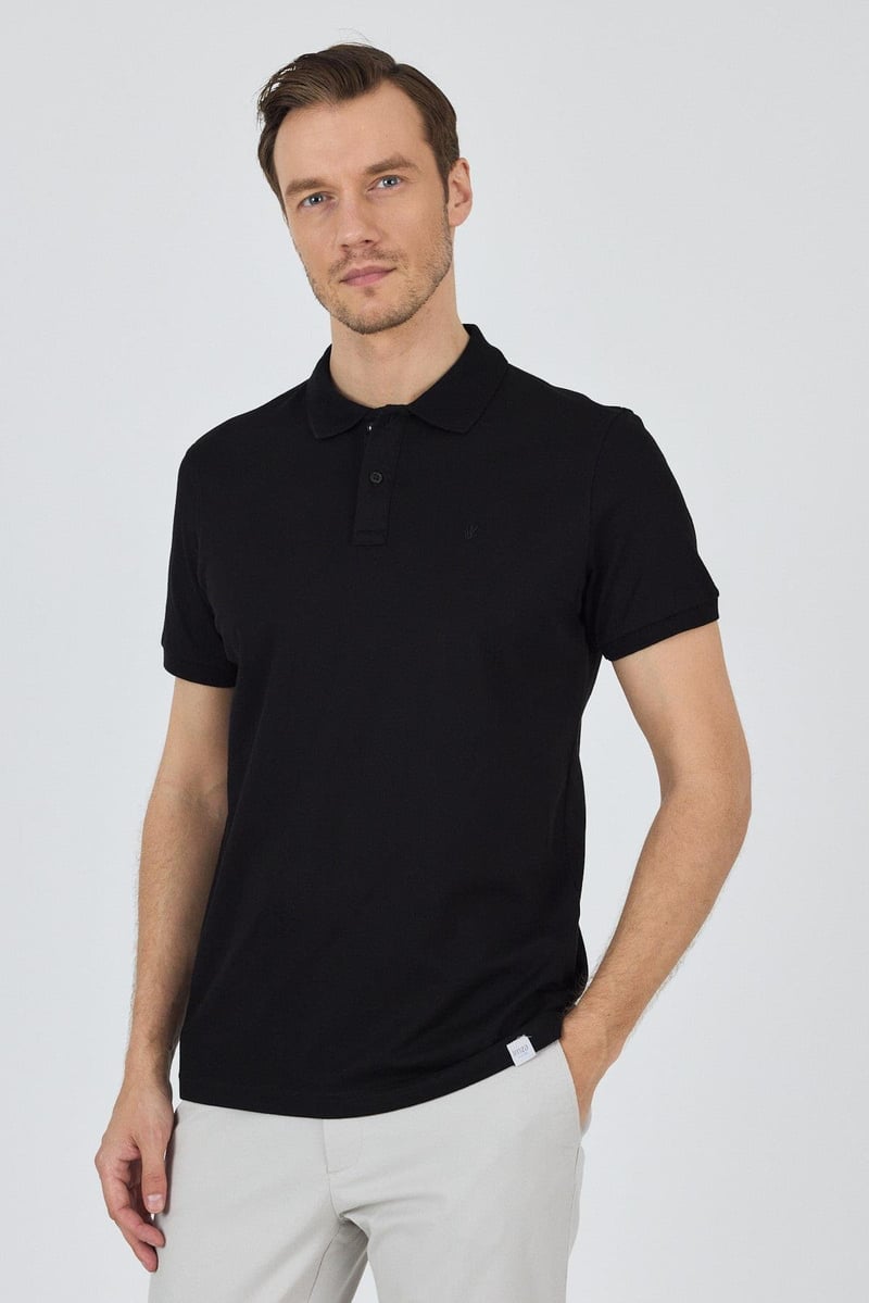 Slim-Fit Polo Shirt - Black