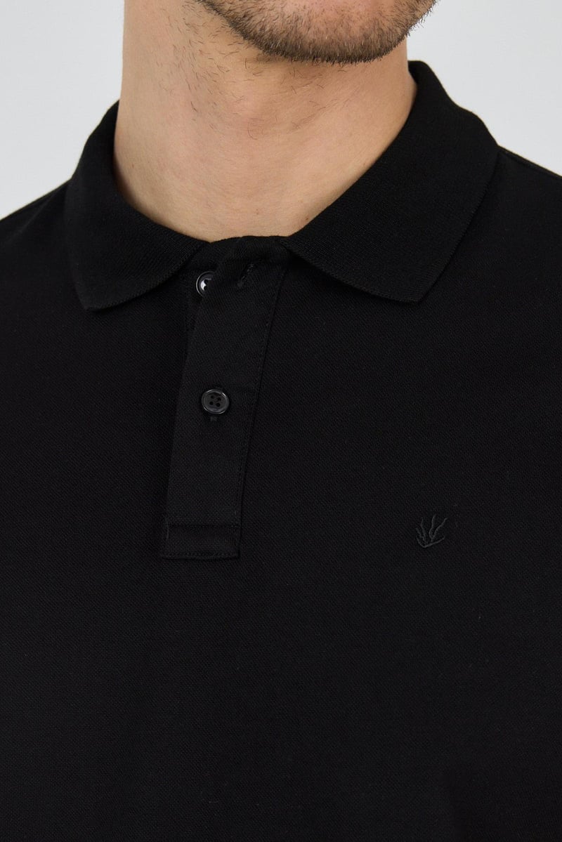 Slim-Fit Polo Shirt - Black