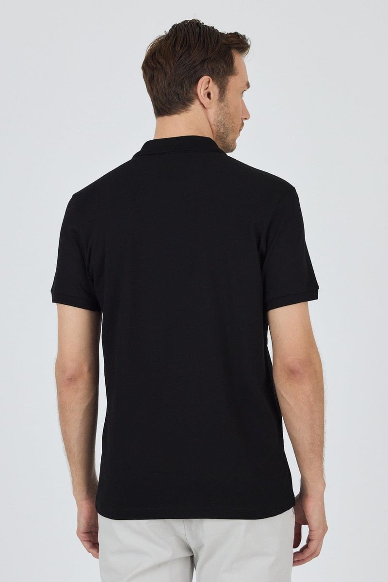 Slim-Fit Polo Shirt - Black