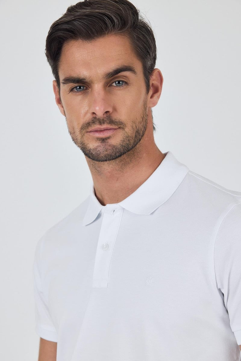 Slim-Fit Polo Shirt - White