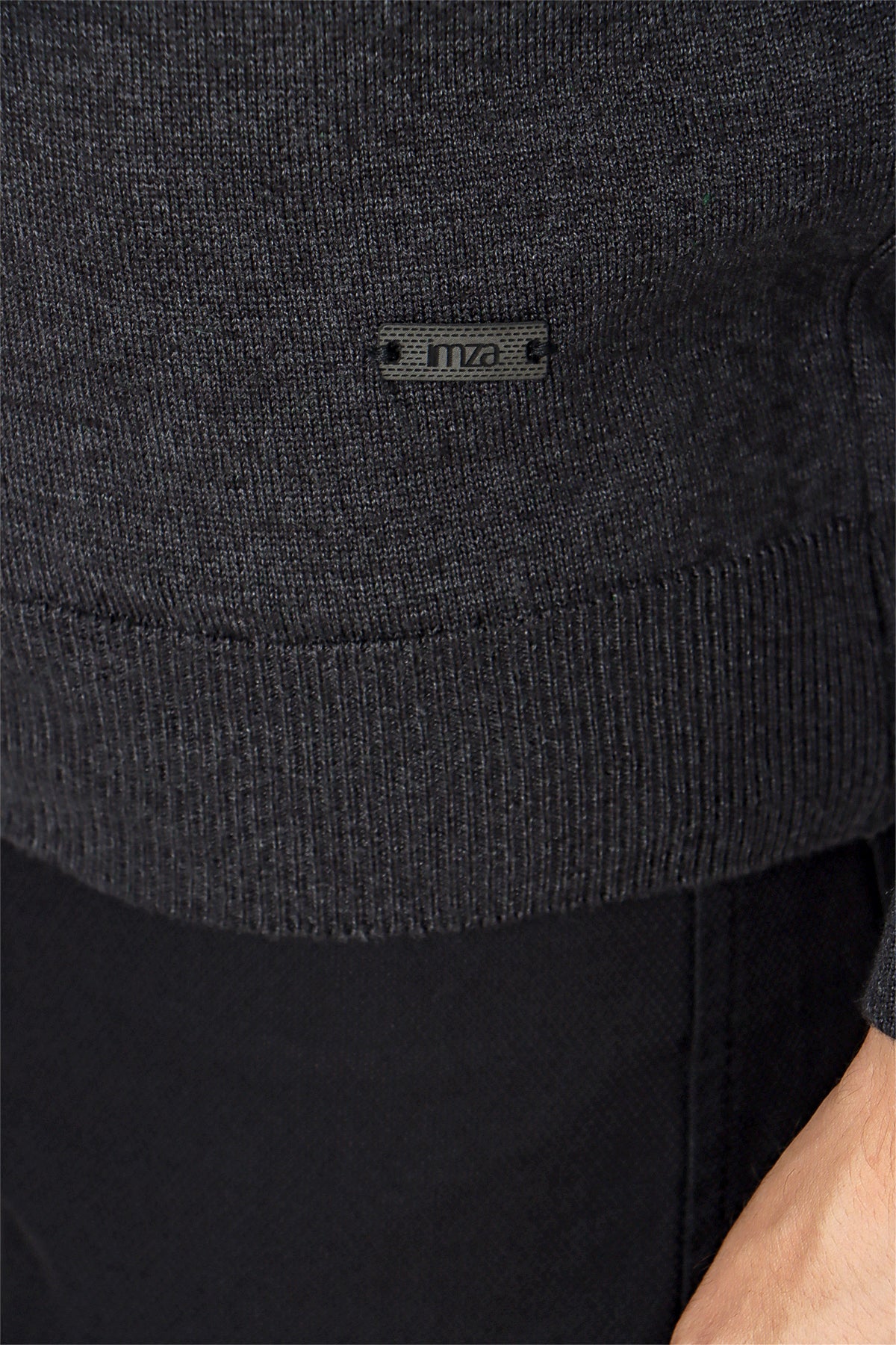 Comfort-Fit Round-Neck Knitwear - Dark Grey