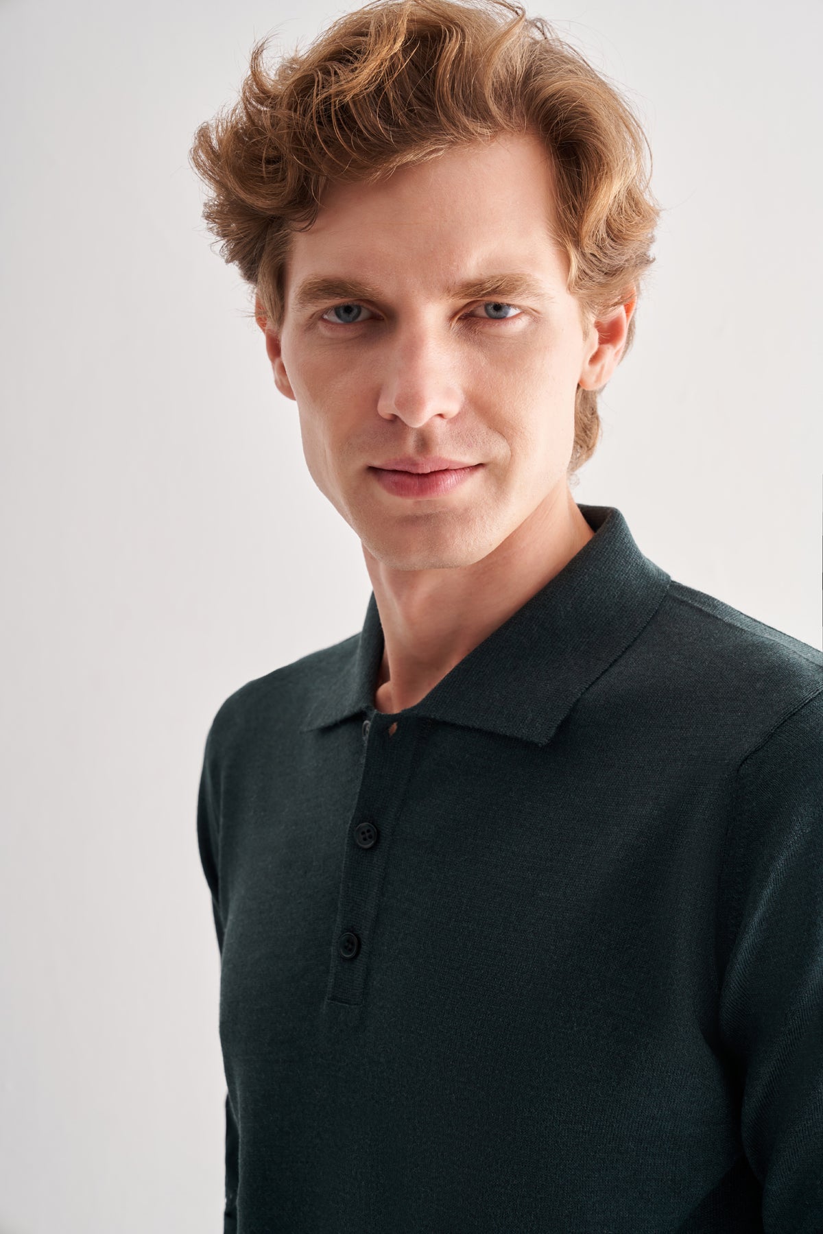 Comfort-Fit Polo-Neck Knitwear - Dark Khaki