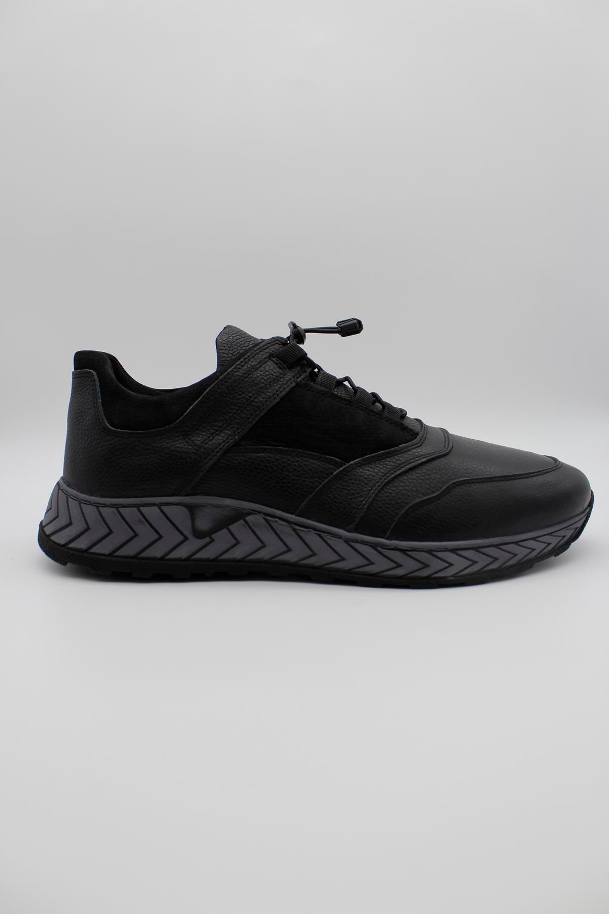 Black Trainer Leather Shoes