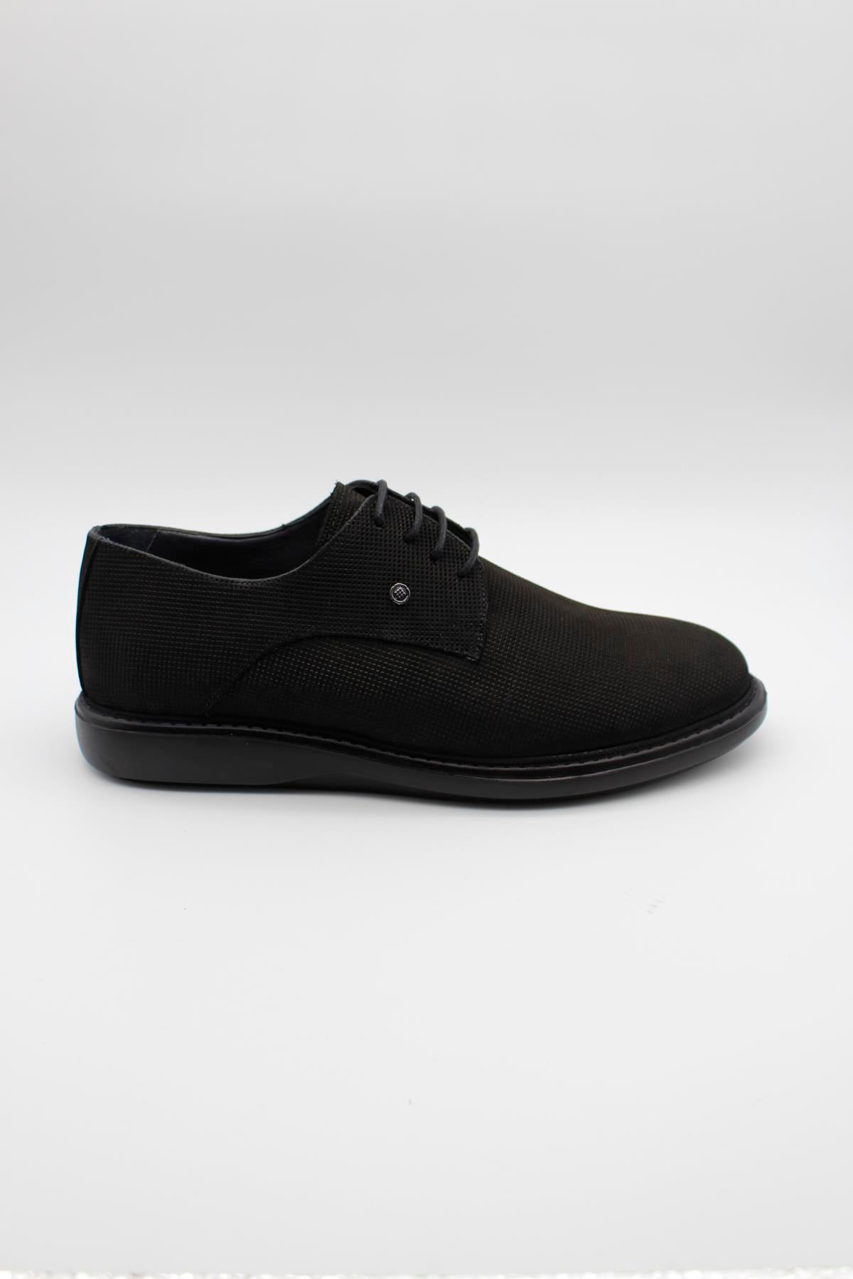 Black Derby Textured Classic Shoes