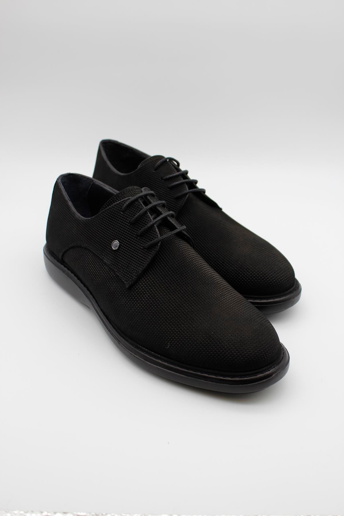 Black Derby Textured Classic Shoes
