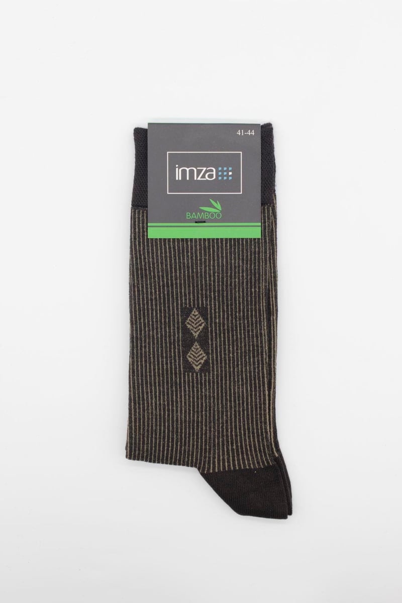Textured Long Classic Socks - Brown
