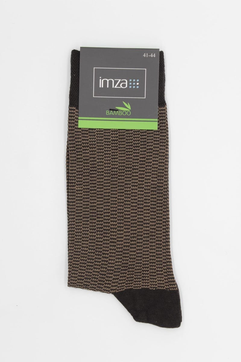 Textured Long Classic Socks - Brown