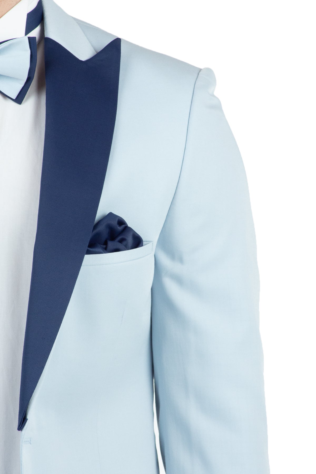 Slim-Fit Tuxedo Suit - Light Blue