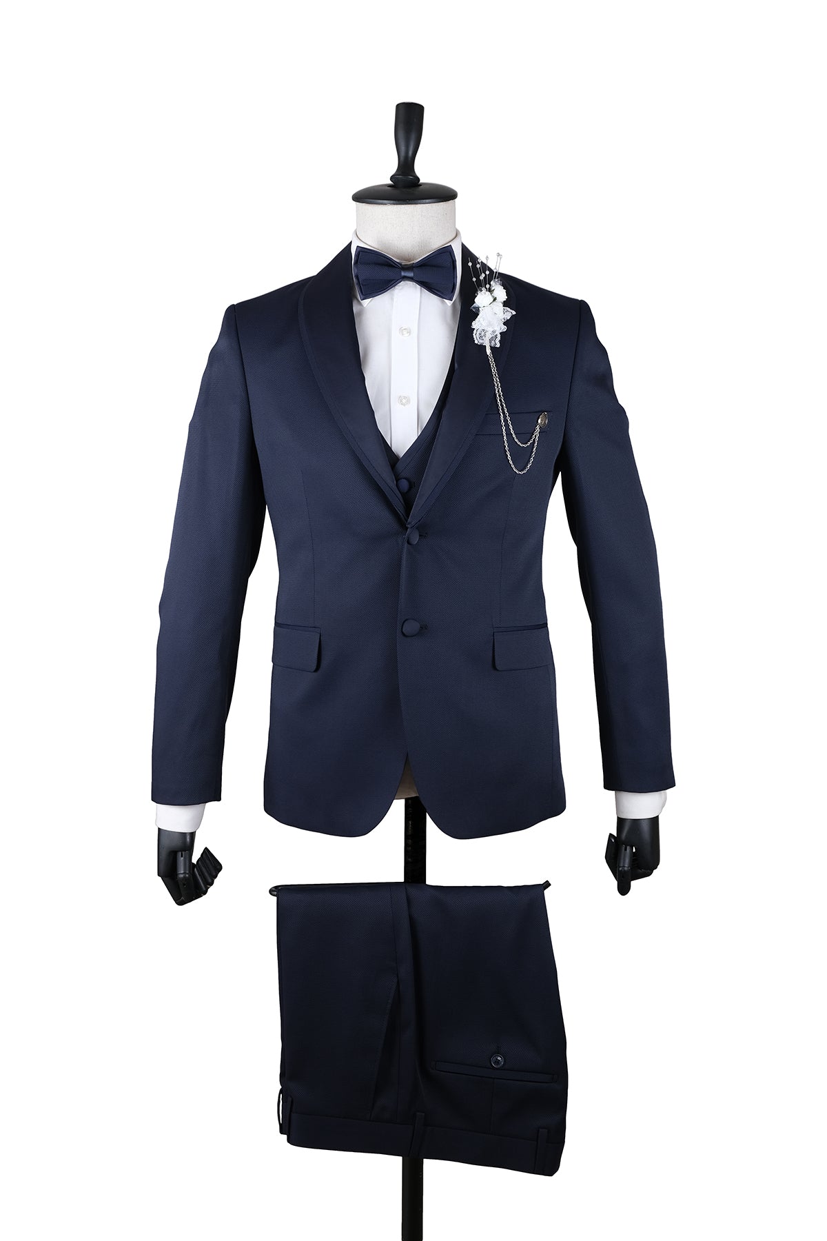 Slim-Fit Tuxedo Suit - Navy