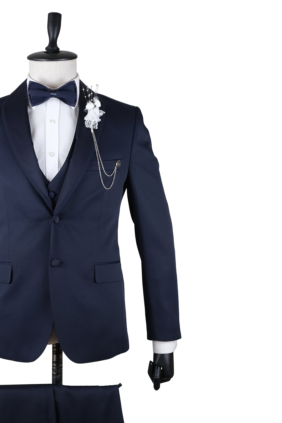 Slim-Fit Tuxedo Suit - Navy