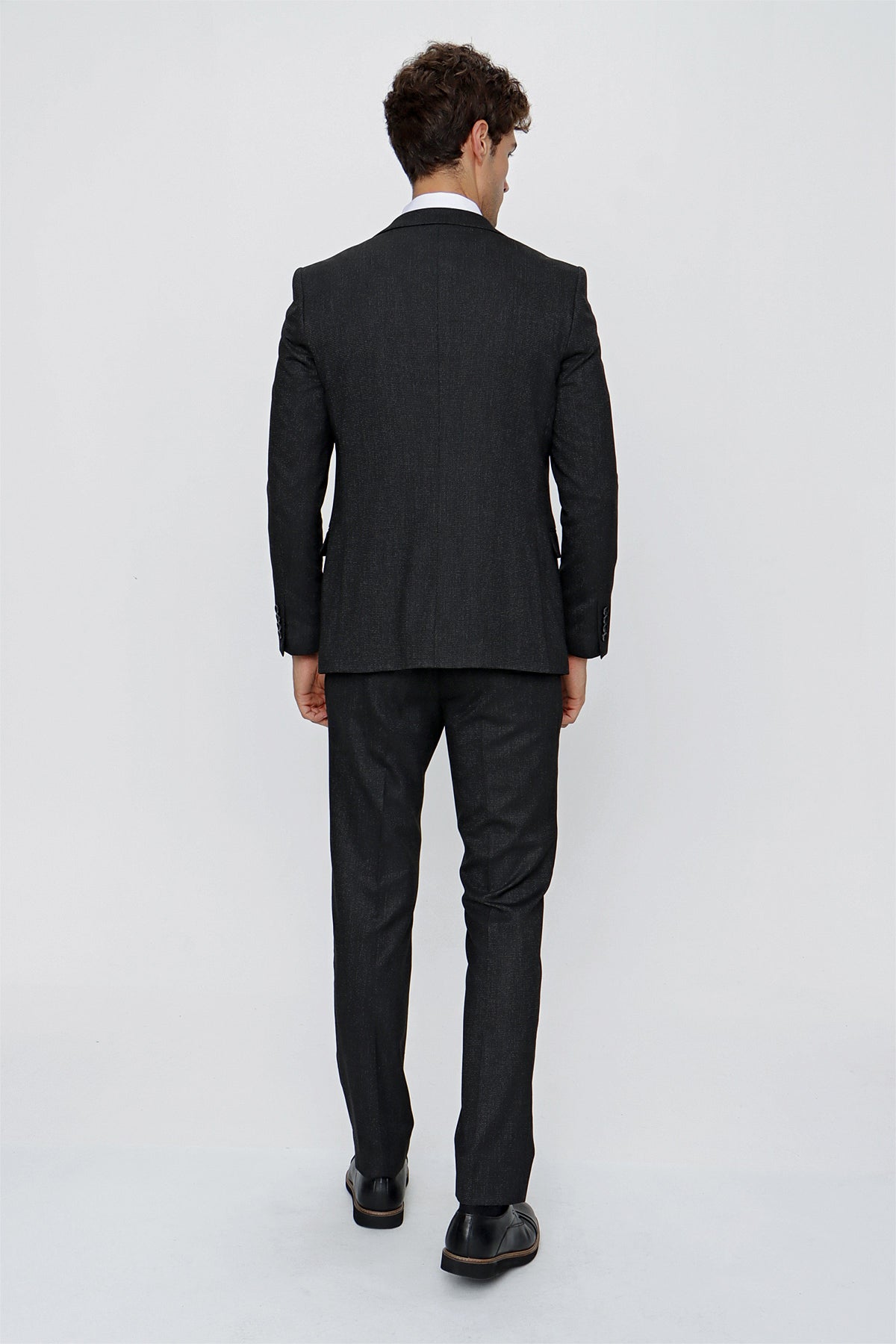 Slim-Fit Vest Suit - Black