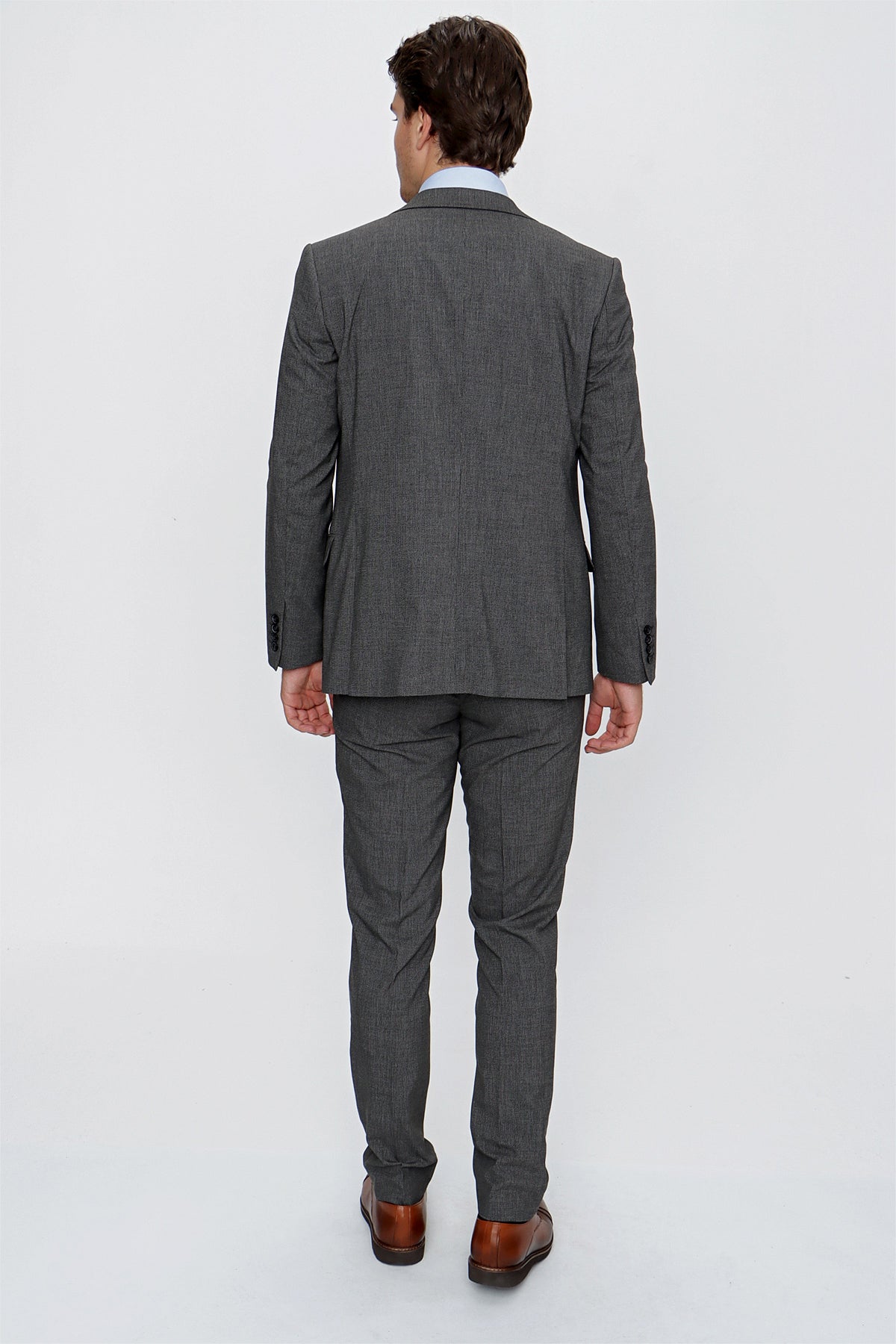 Slim-Fit Vest Suit - Grey