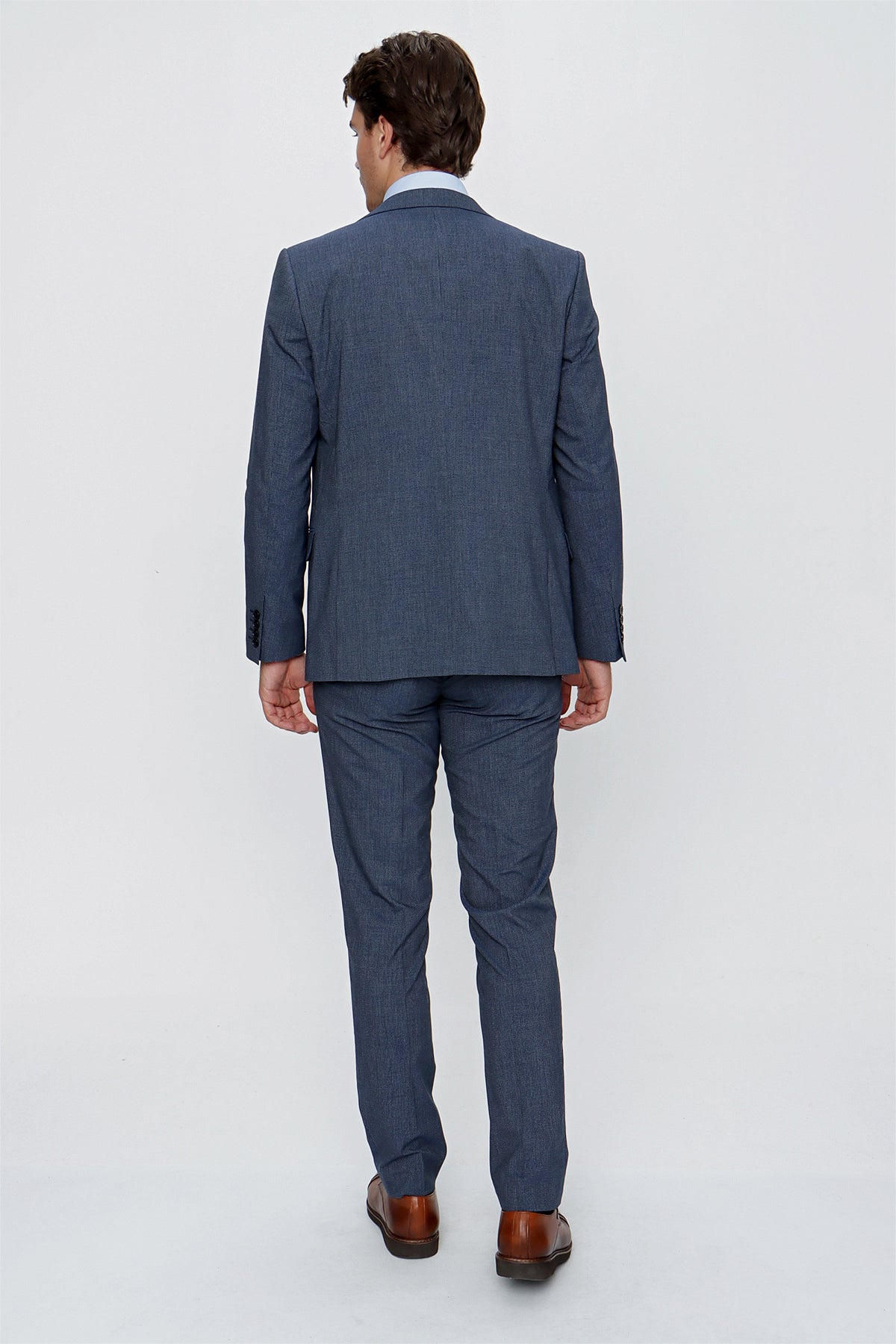 Slim-Fit Vest Suit - Indigo Blue