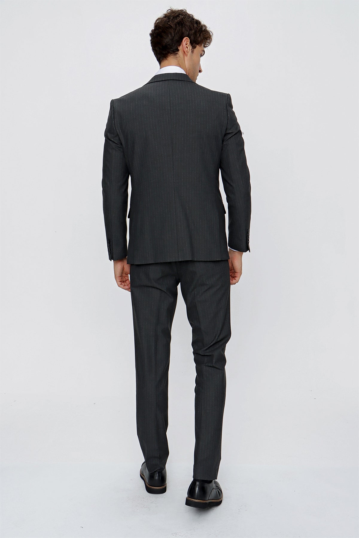 Slim-Fit Striped Vest Suit
