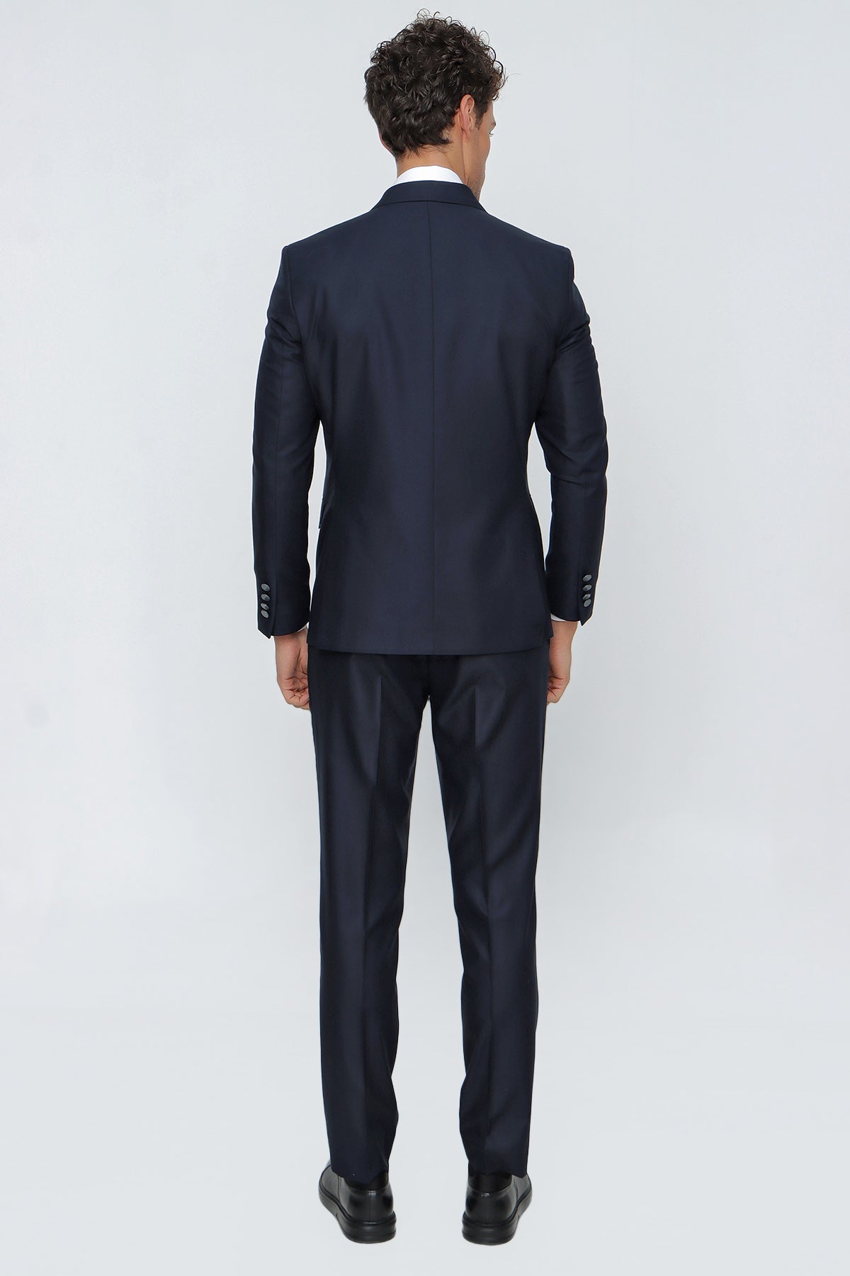 Slim-Fit Double Breasted Suit - Navy