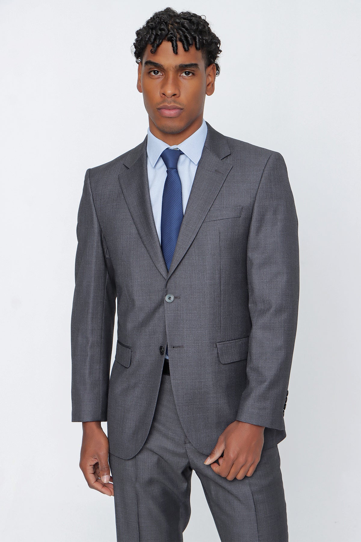 Comfort-Fit Classic Suit - Grey