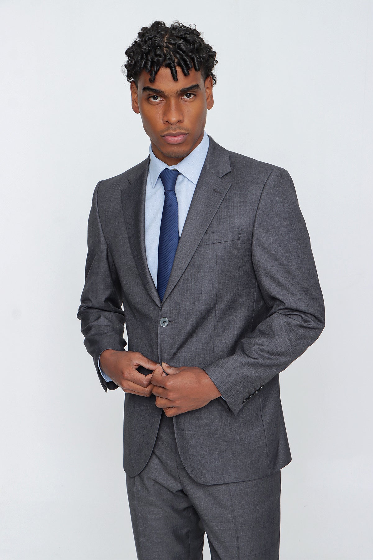 Comfort-Fit Classic Suit - Grey