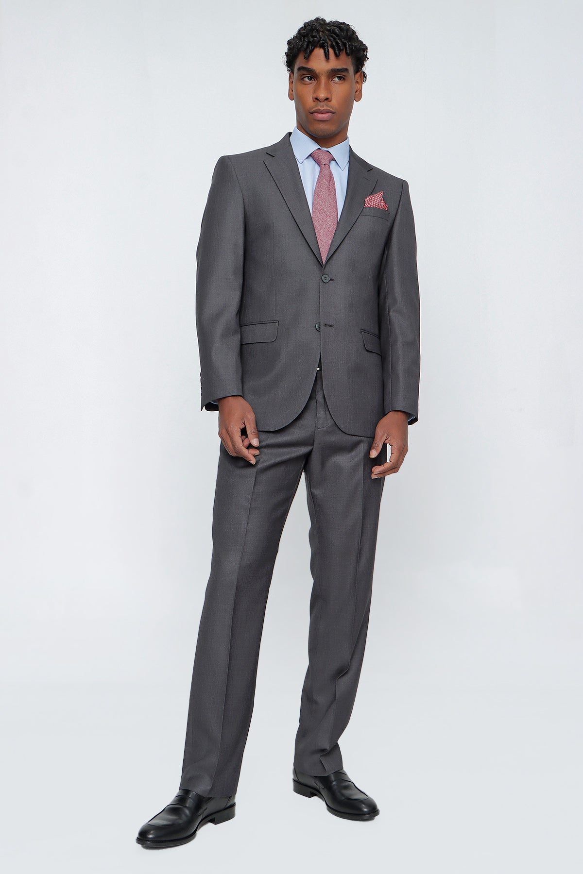 Comfort-Fit Classic Suit - Dark Grey