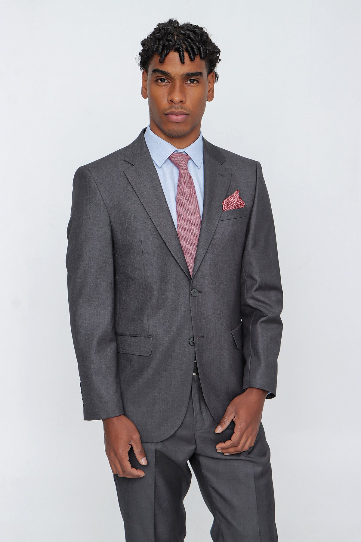 Comfort-Fit Classic Suit - Dark Grey